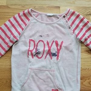 Roxy Girl Sweater w/ Buttons and Pocket Pink